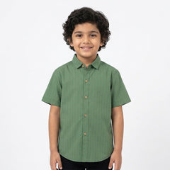 Boys Green Half Sleeve Shirt lifestyle view