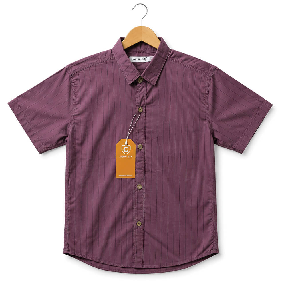 Boys Light Maroon Half Sleeve Shirt for kids