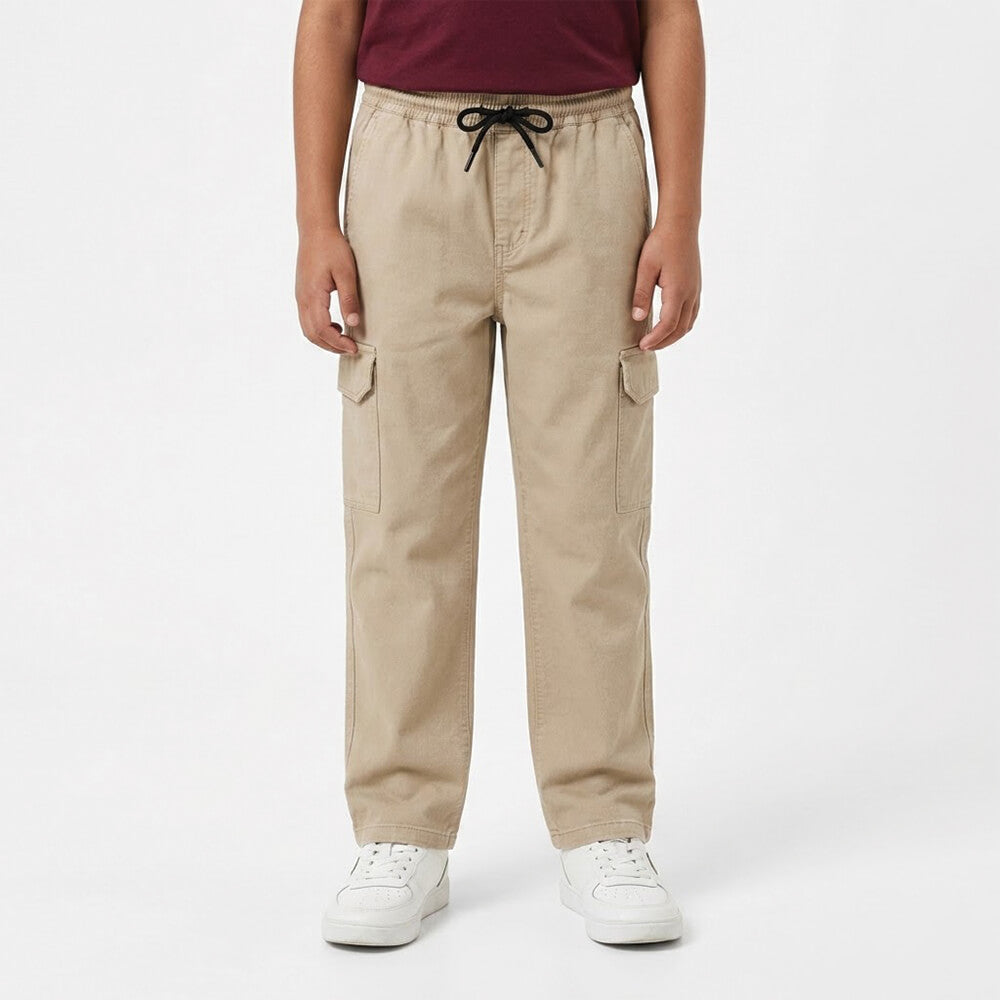 Boys Beige Cargo Trouser lifestyle view