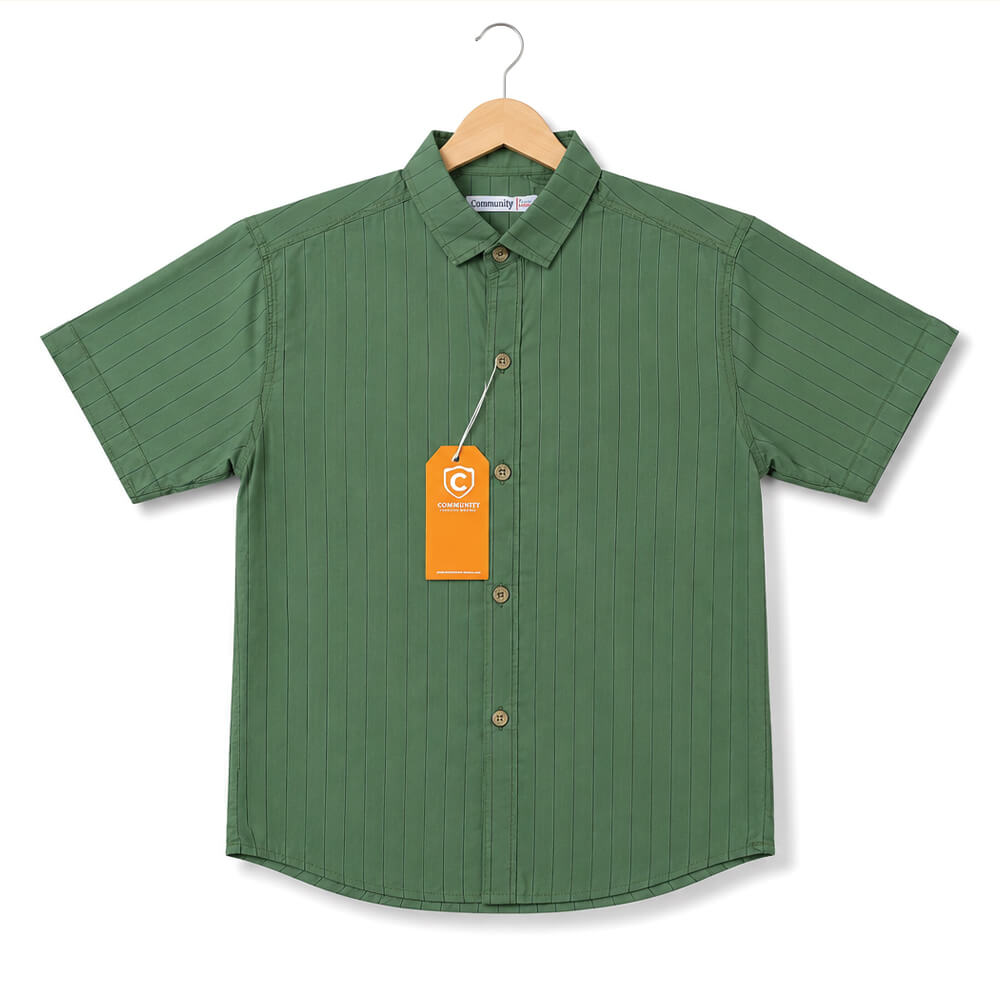 Boys Green Half Sleeve Shirt for kids
