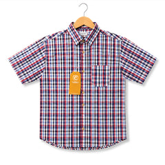 Boys Checkered Red White Half Sleeve Shirt for kids