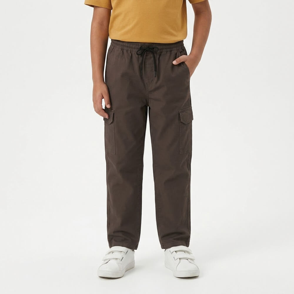 Boys Brown Cargo Trouser lifestyle view