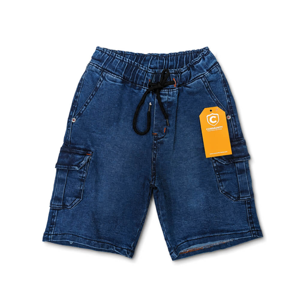 Boys Blue Denim Cargo Shorts for kids