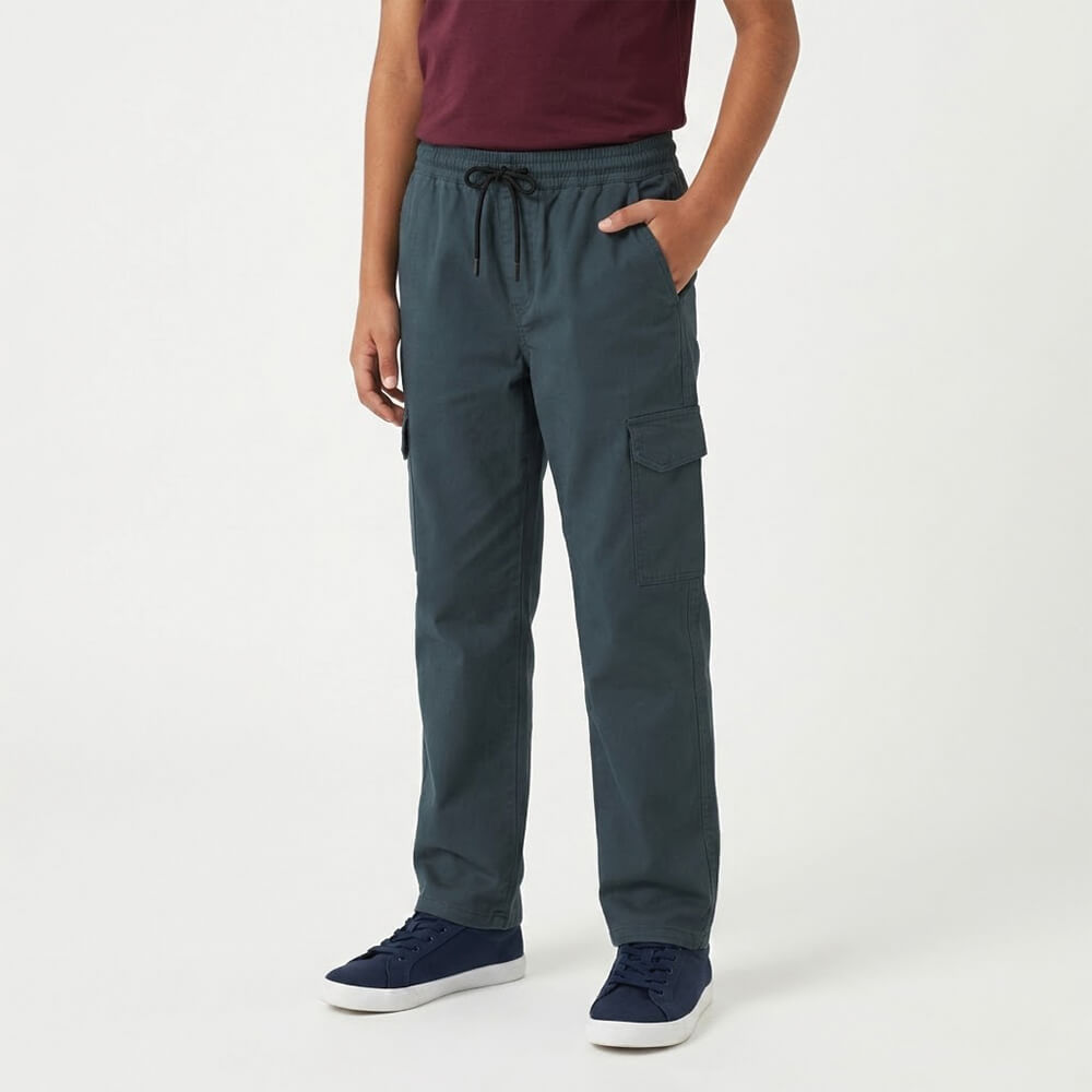 Boys Navy Blue Cargo Trouser lifestyle view