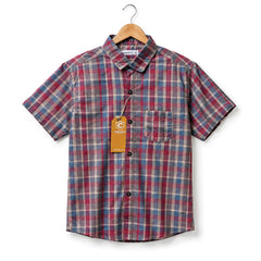 Boys Checkered Red Half Sleeve Shirt for kids