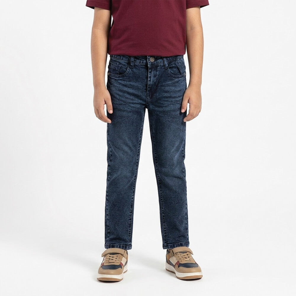 Boys Dark Blue Denim Jeans lifestyle view