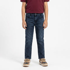Boys Dark Blue Denim Jeans lifestyle view
