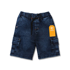 Boys Dark Blue Denim Cargo Shorts for kids