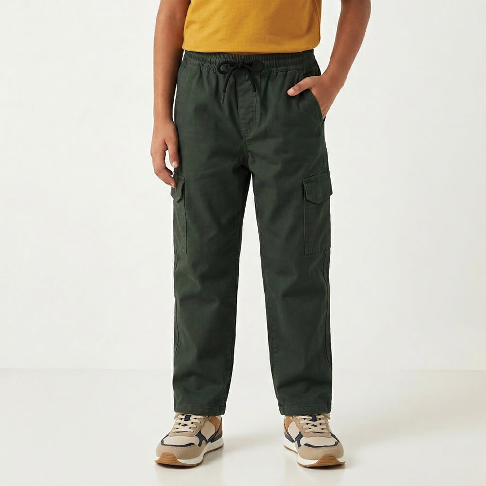 Boys Green Cargo Trouser lifestyle view