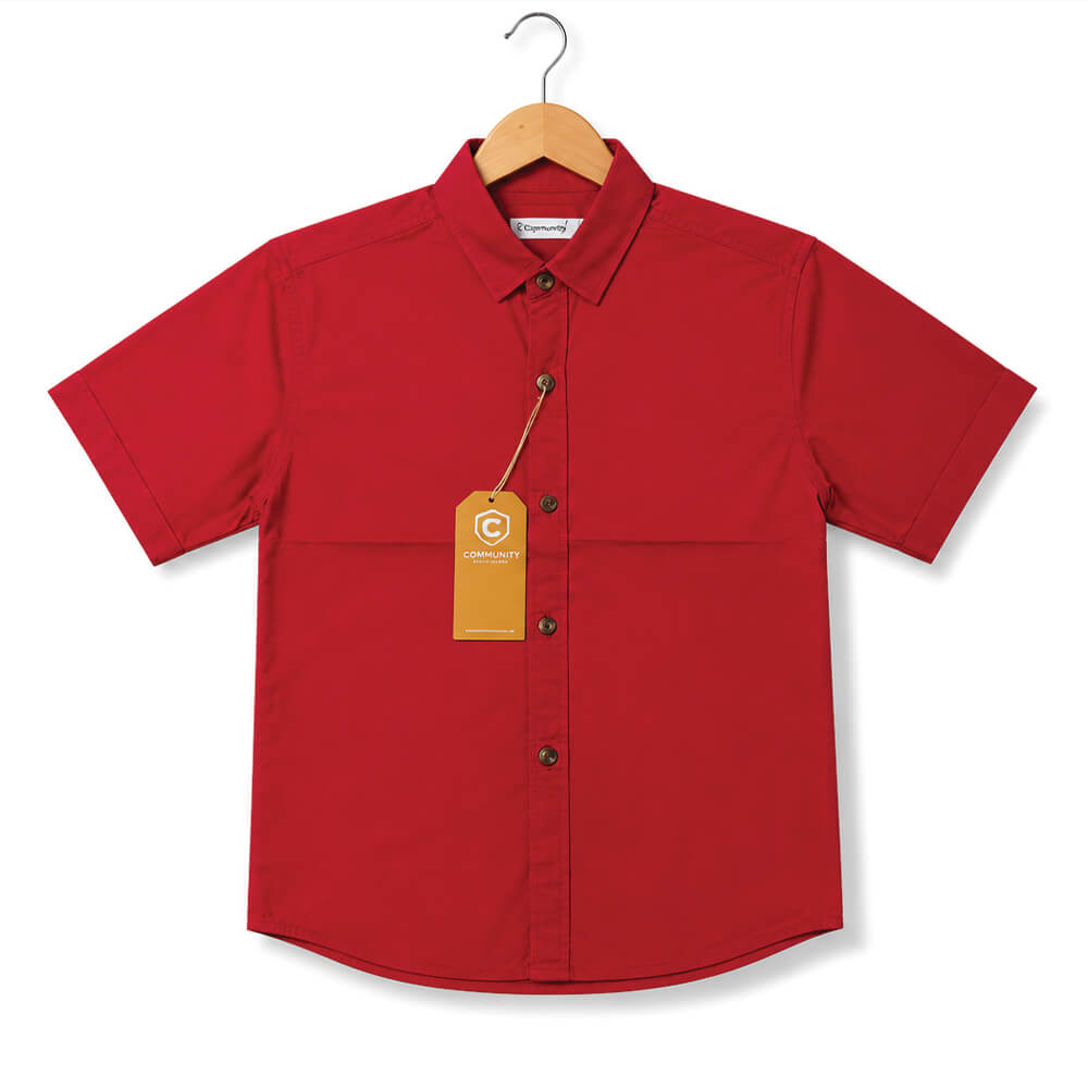Boys Red Half Sleeve Shirt for kids